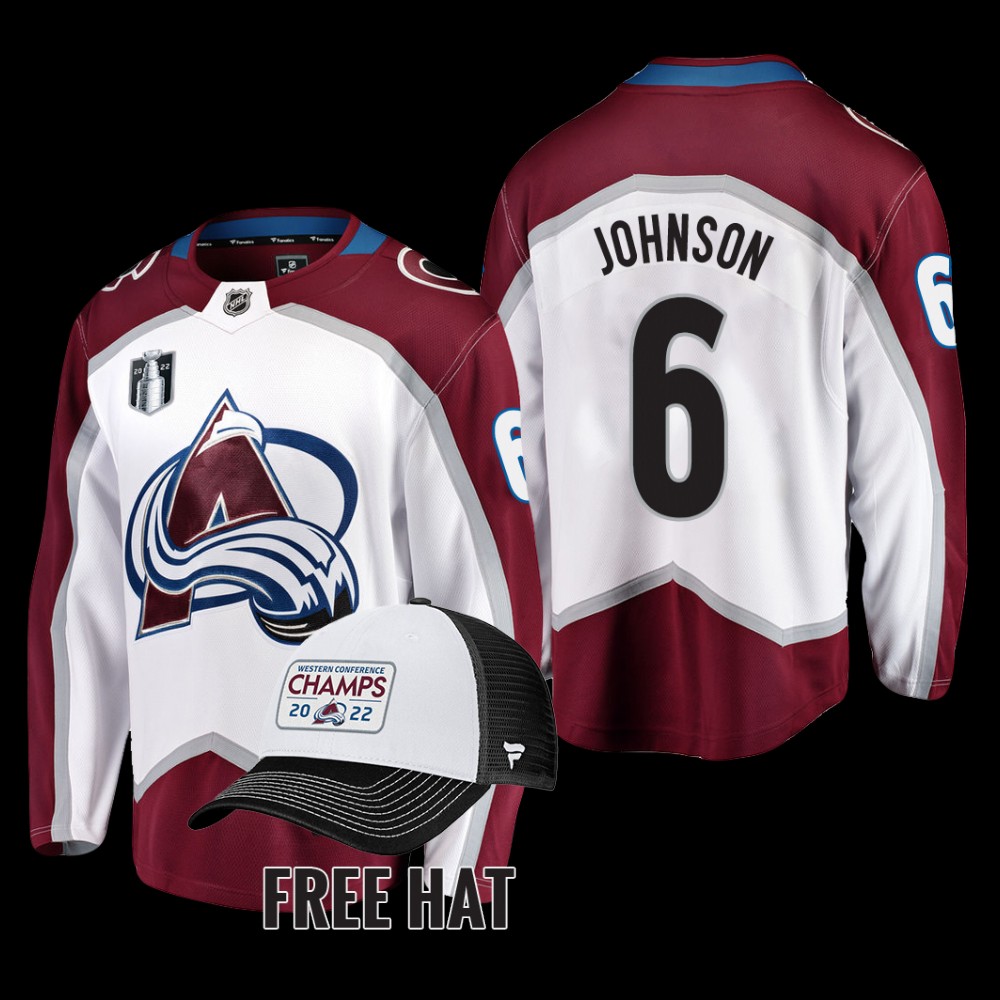 Erik Johnson Colorado Avalanche 2022 Central Division Champions White Away Jersey