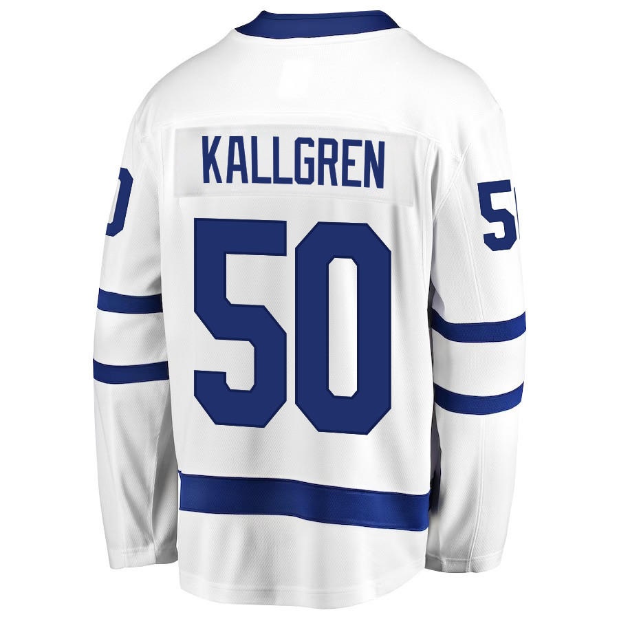 Erik Kallgren 50 Toronto Maple Leafs Stanley Cup 2023 Playoffs Patch Away Breakaway Men Stitched Jersey – White
