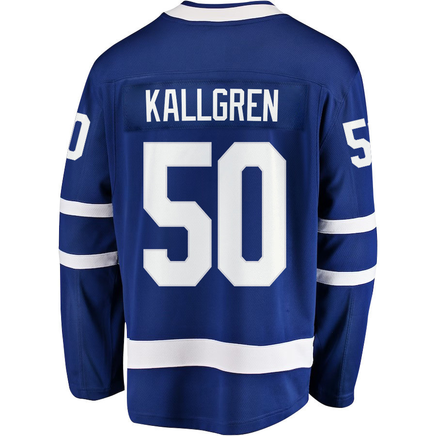 Erik Kallgren 50 Toronto Maple Leafs Stanley Cup 2023 Playoffs Patch Home Breakaway Men Stitched Jersey – Blue