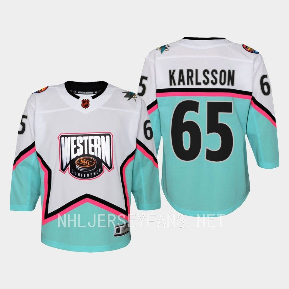 Erik Karlsson 65 San Jose Sharks 2023 All-Star Game Stitched Jersey White Equipment