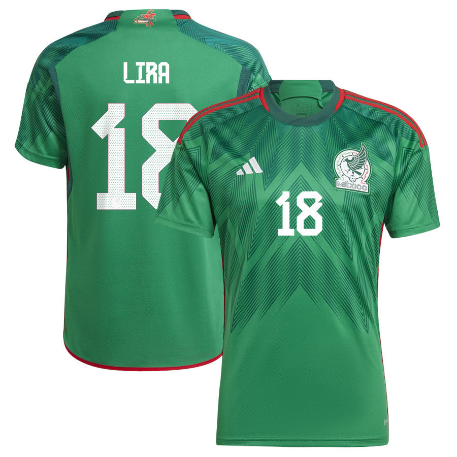 Erik Lira 18 Mexico National Team Qatar World Cup 2022-23 – Green Home  Soccer Jersey