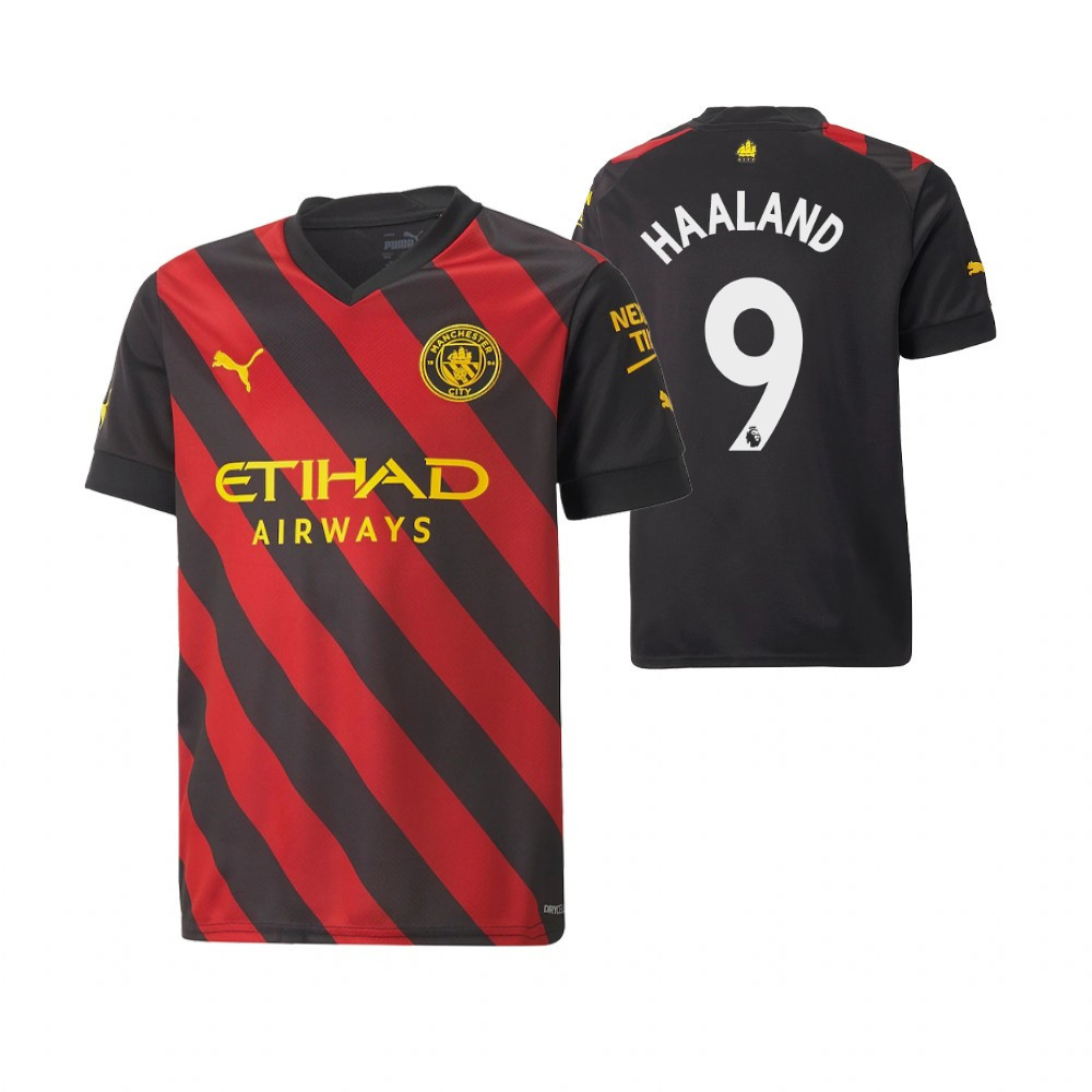 Erling Haaland 9 Manchester City 2022-23 Away  Soccer Jersey – Black