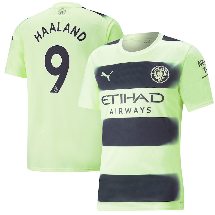 Erling Haaland 9 Manchester City 2022/23 Third Men Soccer Jersey – Black