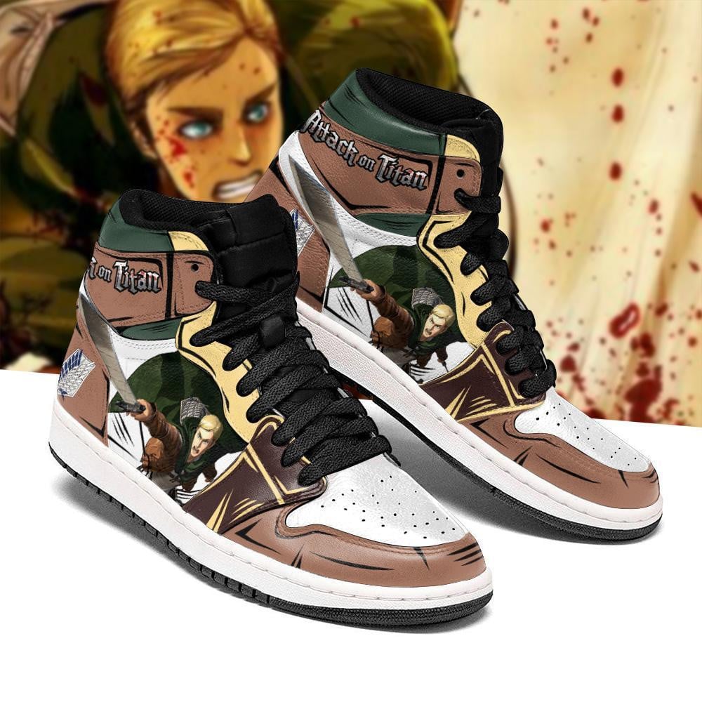 Erwin Smith JD1s Sneakers Attack On Titan Anime JD1s Sneakers, Air Jordan Hightop