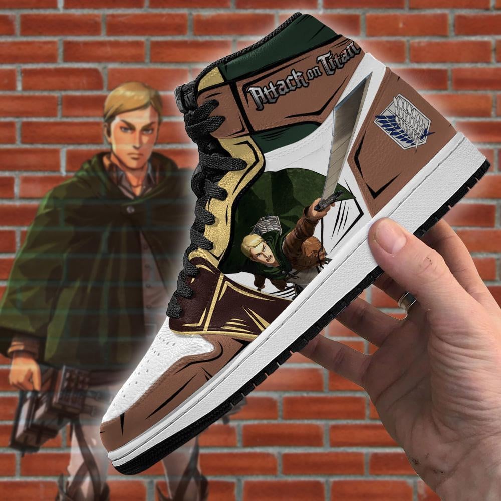 Erwin Smith JD1s Sneakers Attack On Titan Anime JD1s Sneakers, Air Jordan Hightop