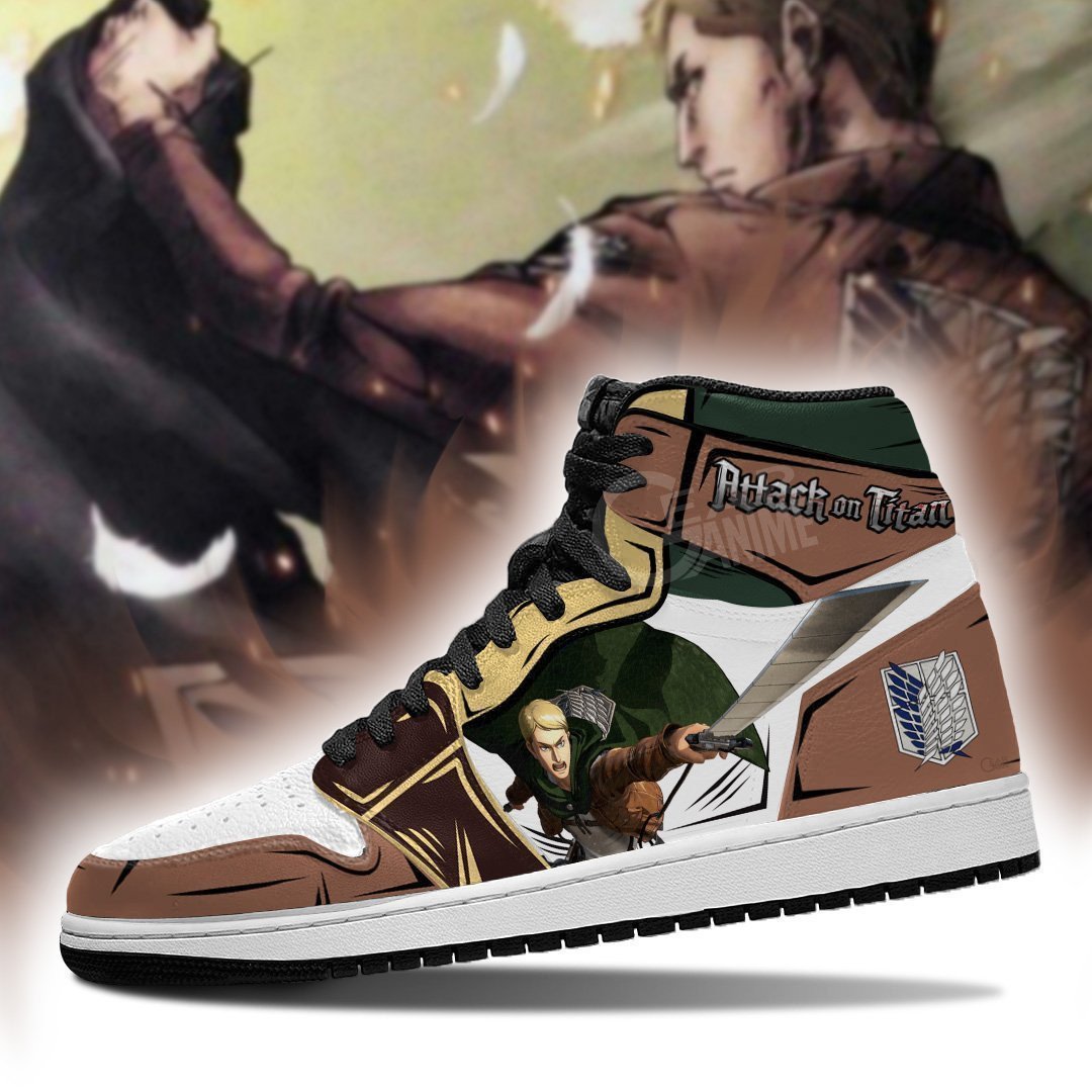 Erwin Smith JD1s Sneakers Attack On Titan Anime JD1s Sneakers, Air Jordan Hightop