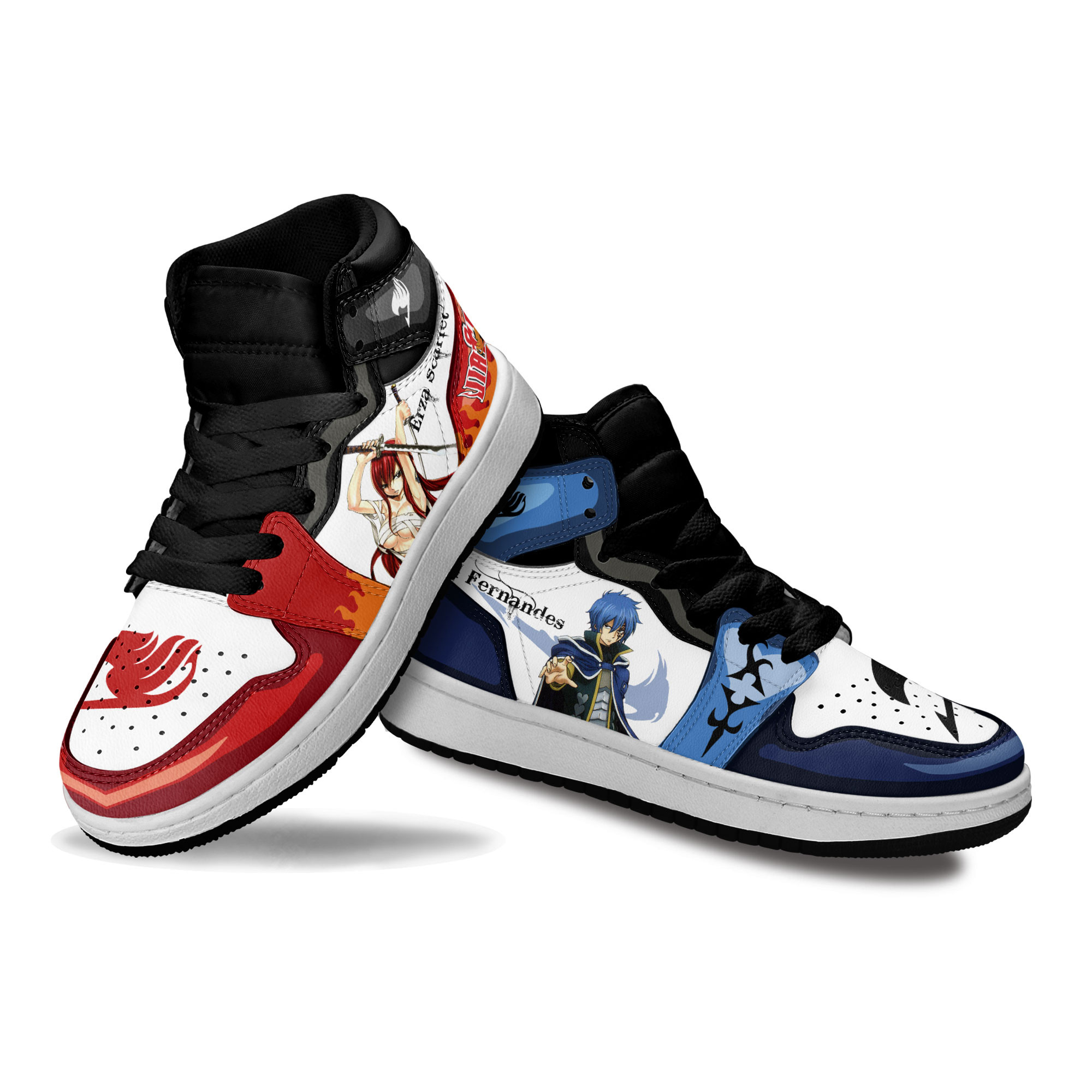 Erza and Jellal Kids Sneakers Custom Fairy Tail Anime Shoes For Kids