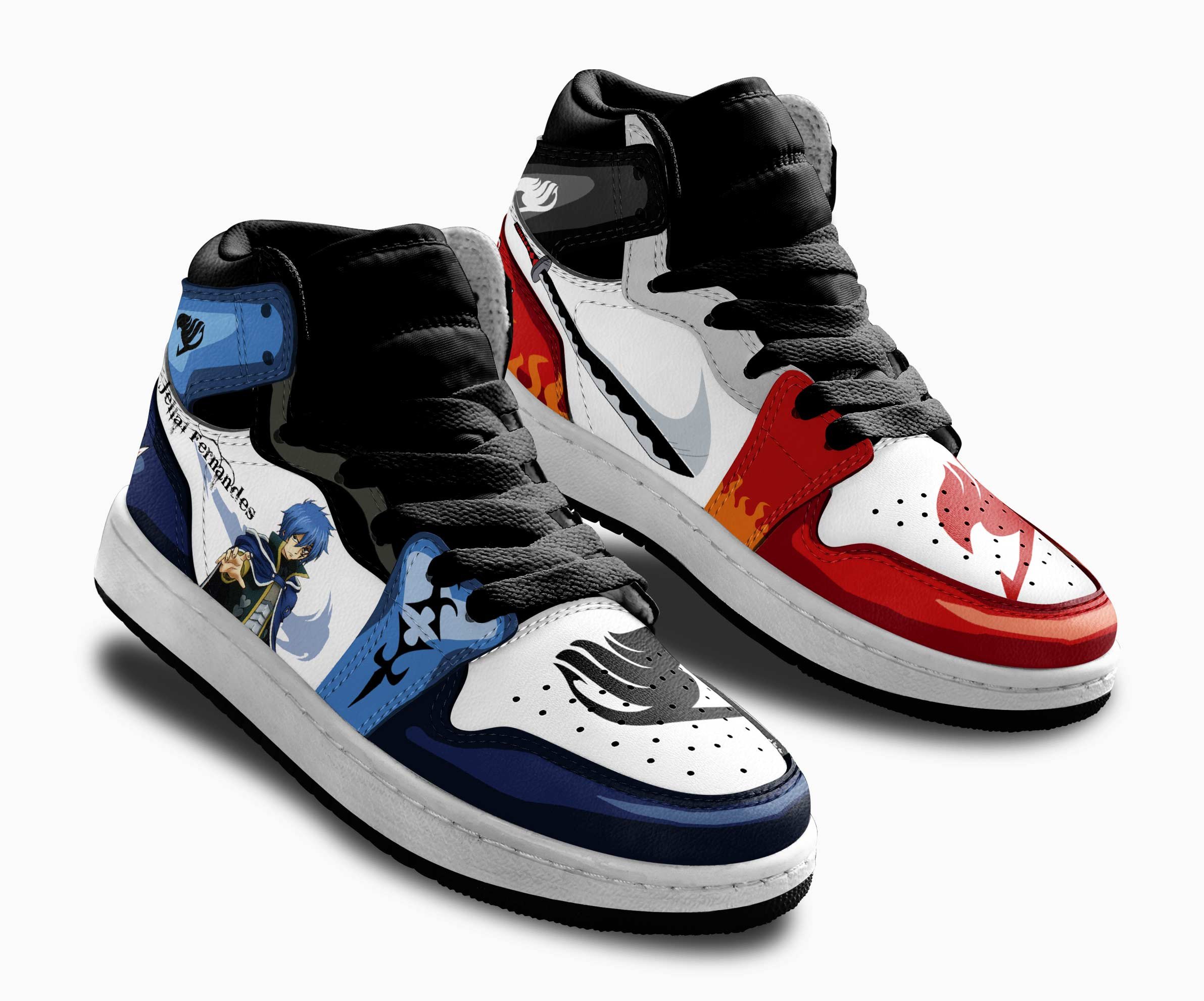 Erza and Jellal Kids Sneakers Custom Fairy Tail Anime Shoes For Kids