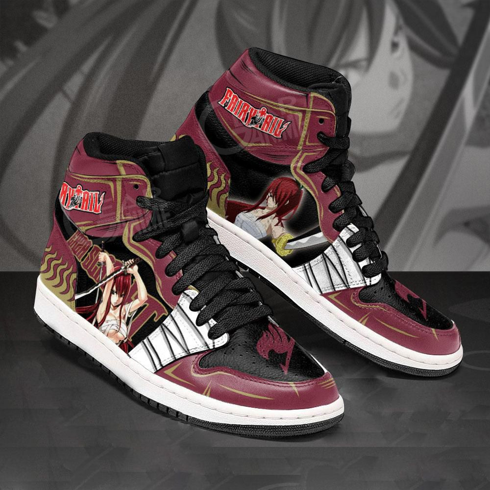 Erza Scarlet Fairy Tail Anime 1 High Top Air Jordan Sneaker, Air Jordan Hightop