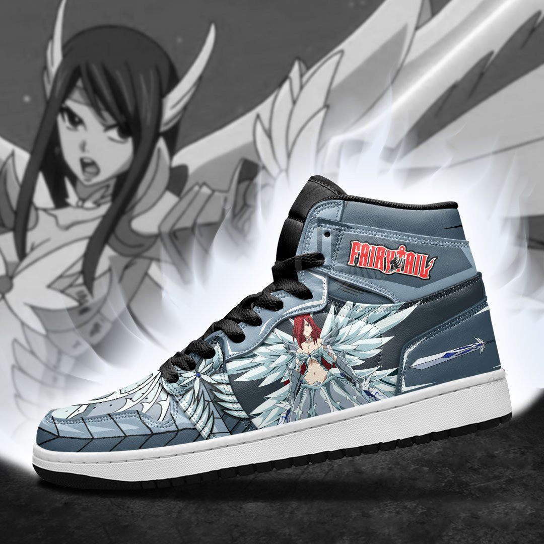 Erza Scarlet Fairy Tail Anime 2 High Top Air Jordan Sneaker, Air Jordan Hightop