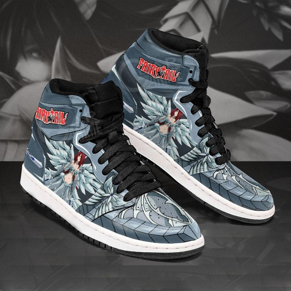 Erza Scarlet Fairy Tail Anime 2 High Top Air Jordan Sneaker, Air Jordan Hightop
