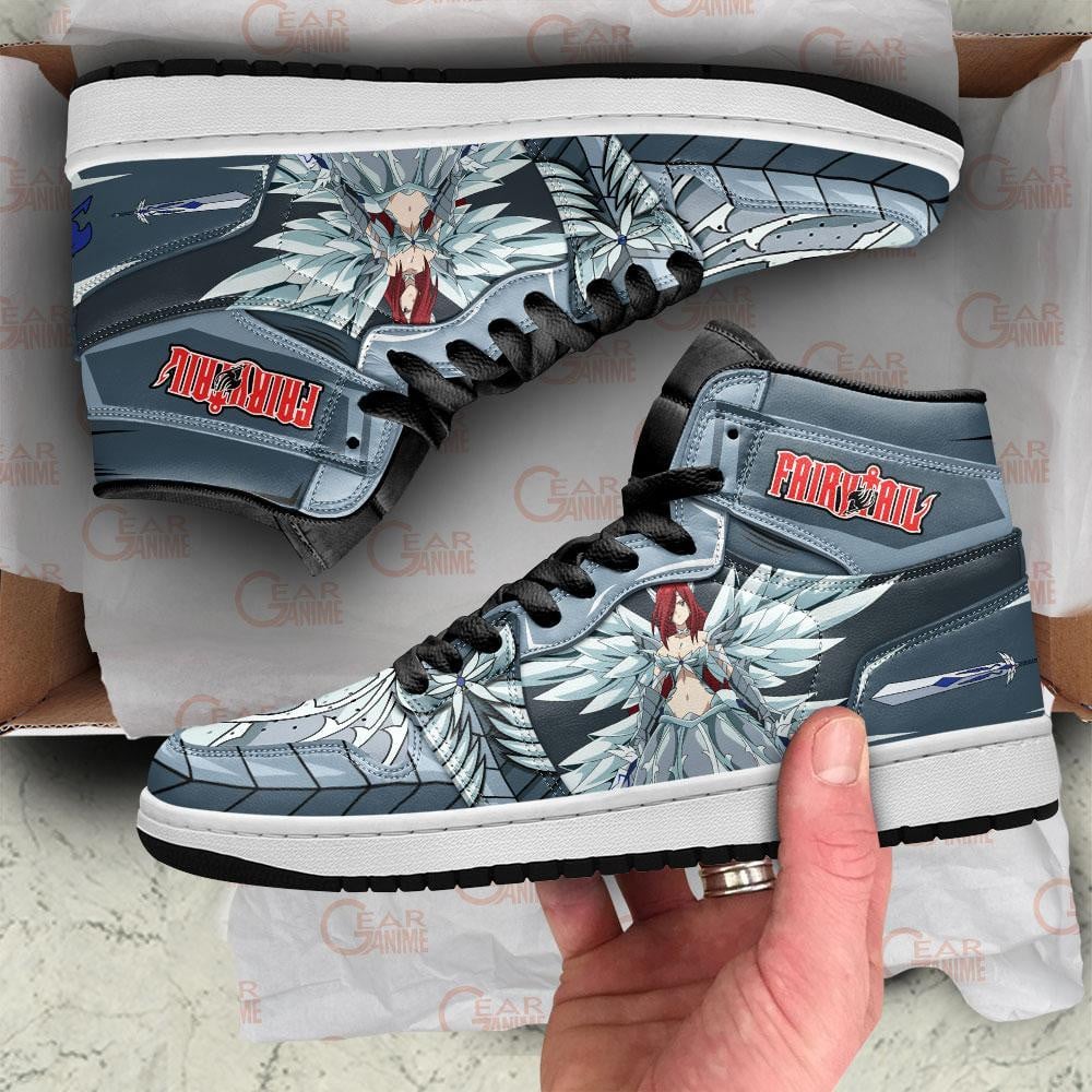 Erza Scarlet JD1s Sneakers Heaven Amor Anime Fairy Tail Shoes, Air Jordan Hightop