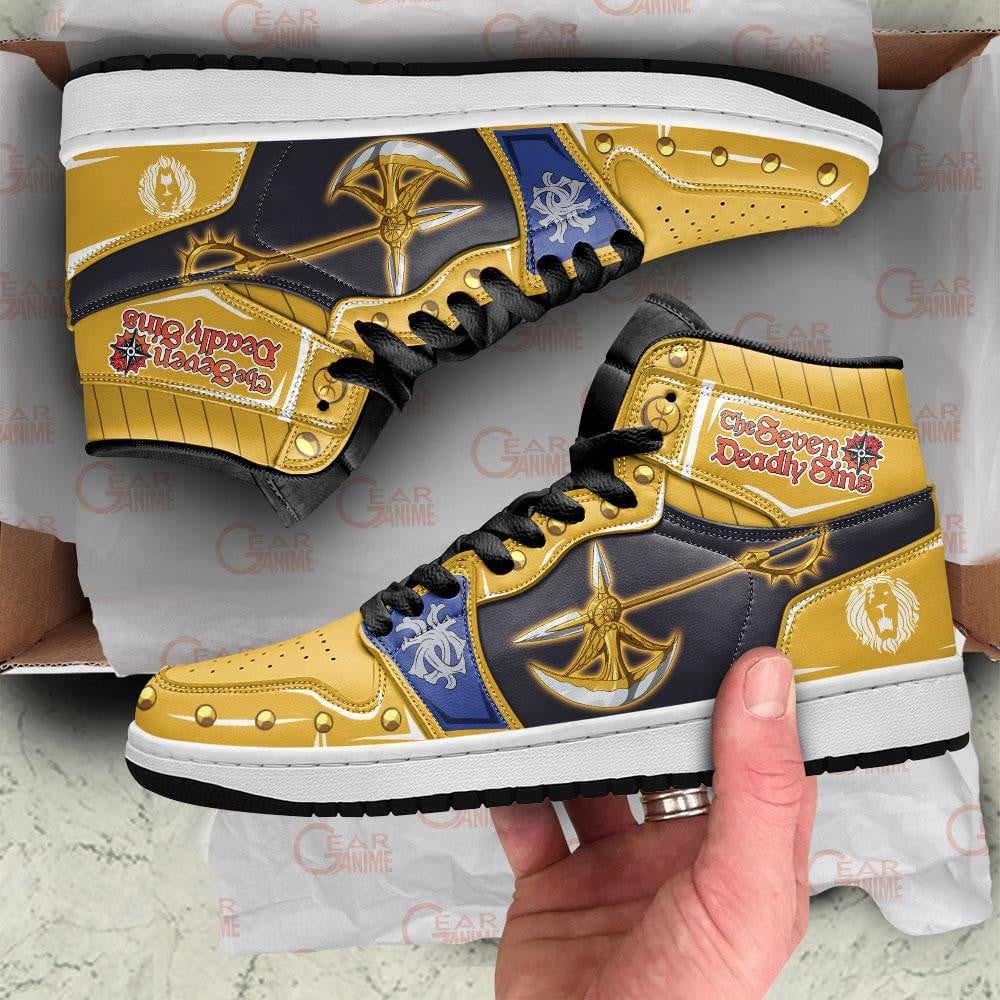 Escanor Divine Axe Rhitta JD1s Sneakers Seven Deadly Sins Anime Shoes, Air Jordan Hightop