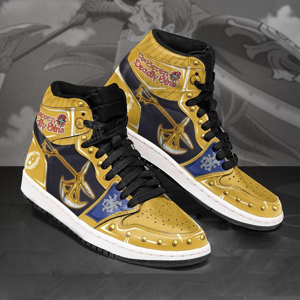 Escanor Divine Axe Rhitta Seven Deadly Sins Anime 1 High Top Air Jordan Sneaker, Air Jordan Hightop