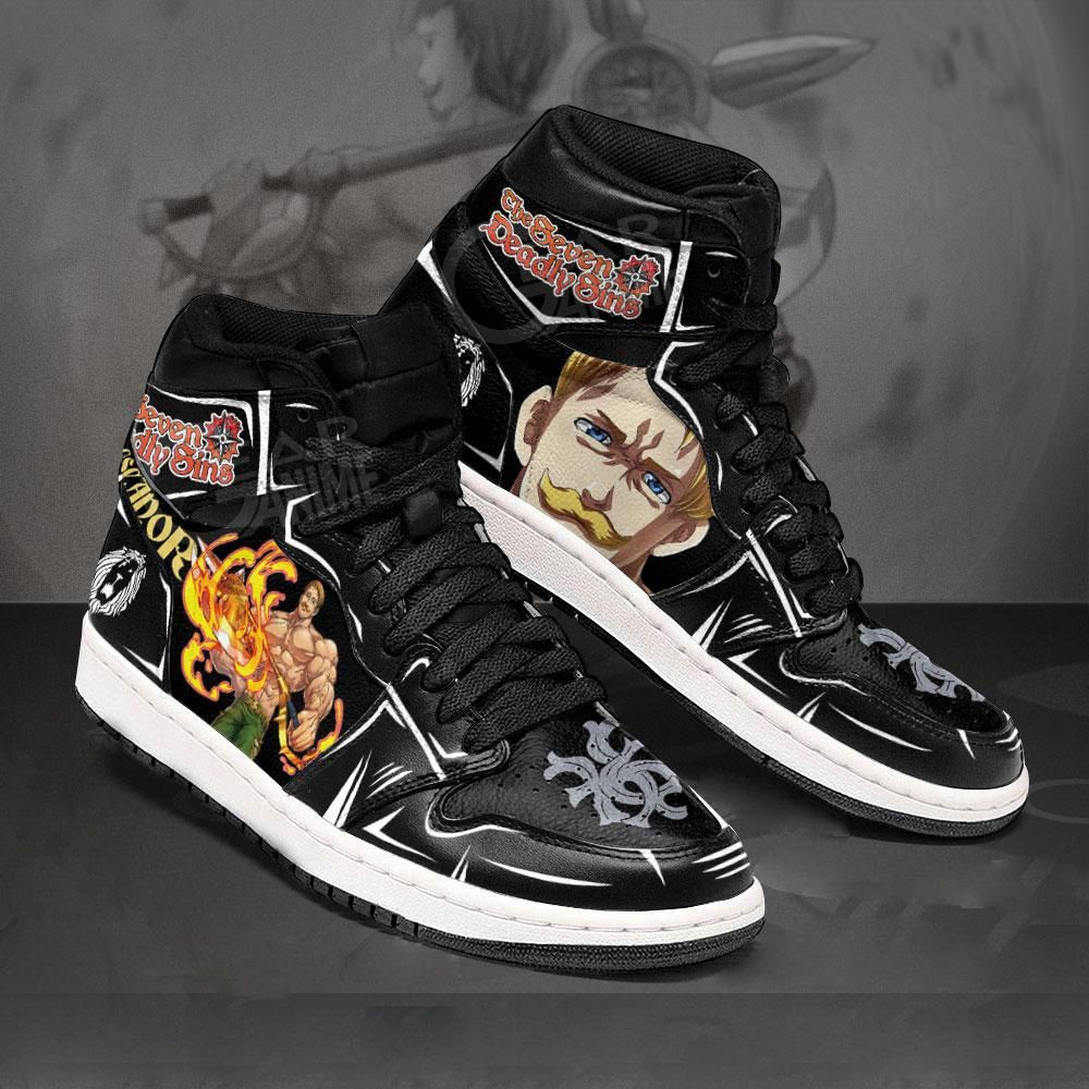 Escanor Seven Deadly Sins Anime 1 High Top Air Jordan Sneaker, Air Jordan Hightop