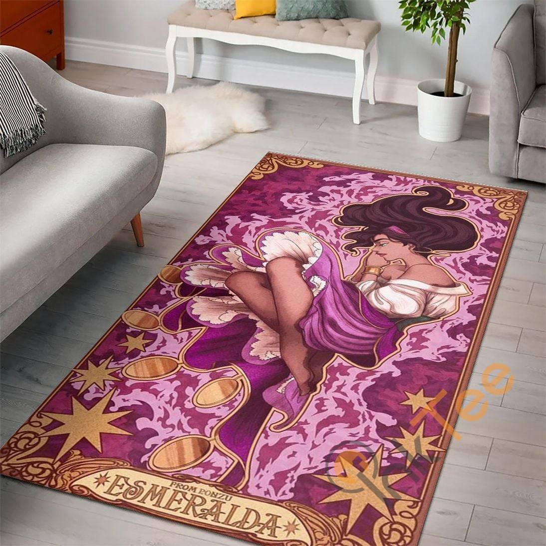 Esmeralda Disney Princess Characters Living Room Custom Christmas Gift Floor Decor Lover Movies Rectangle Rug