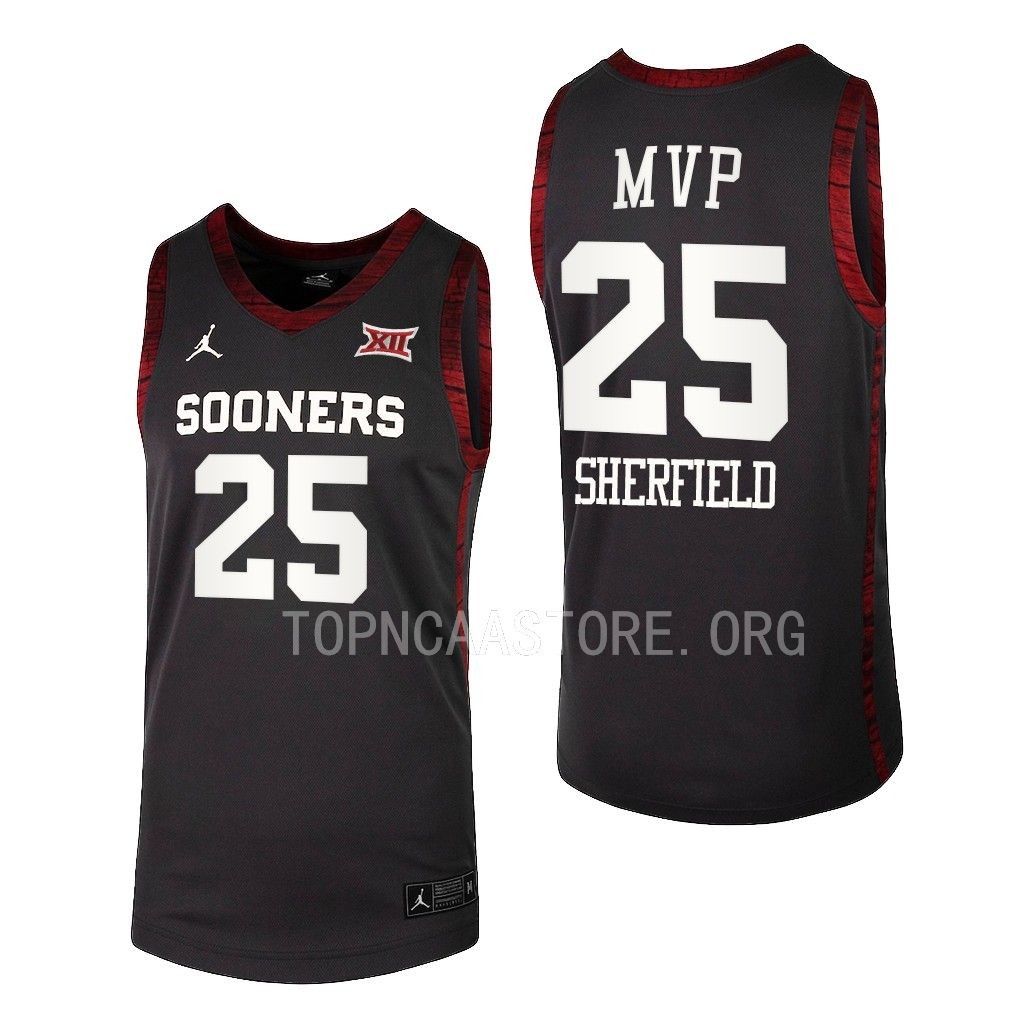 ESPN EVENTS MVP 2022 Grant Sherfield Oklahoma Sooners #25 Anthracite Jersey Men's