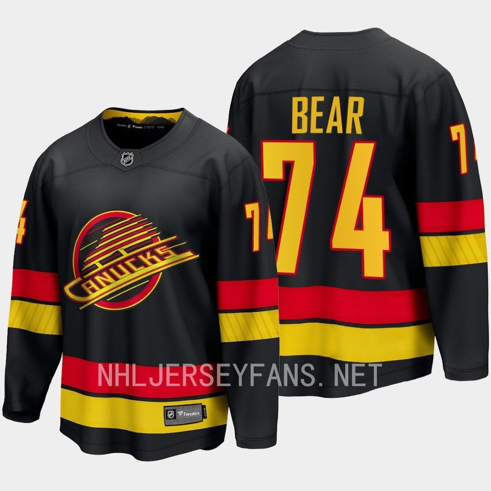 Ethan Bear 74 Vancouver Canucks 2023-24 Alternate Stitched Jersey Breakaway Black