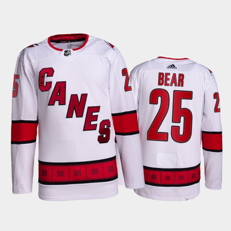 Ethan Bear Carolina Hurricanes Pro Jersey 2021-22 White #25 Away Uniform