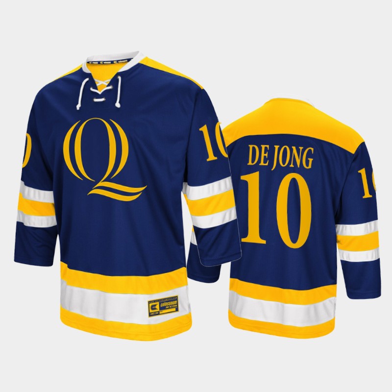 Ethan de Jong #10 Quinnipiac Bobcats 2022 College Navy Jersey