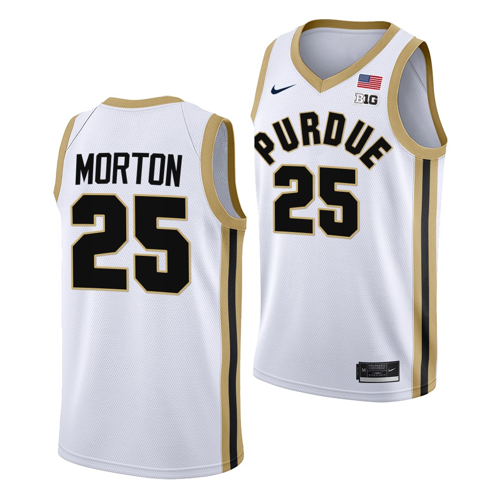 Ethan Morton Purdue Boilermakers #25 White College Jersey 2022-23