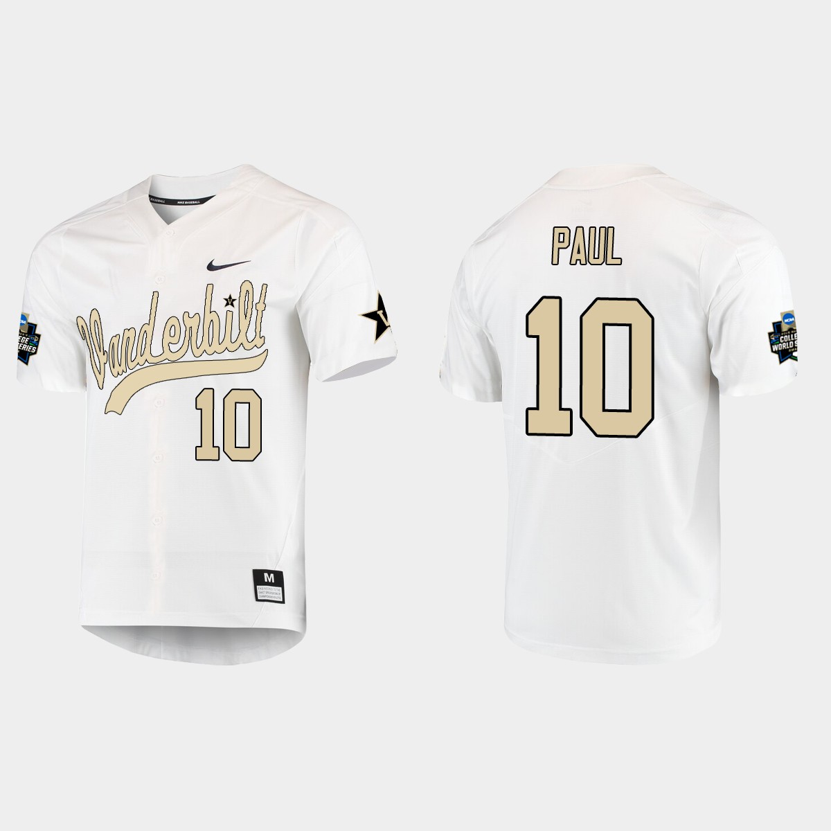 Ethan Paul Vanderbilt Commodores College World Series Jersey - White