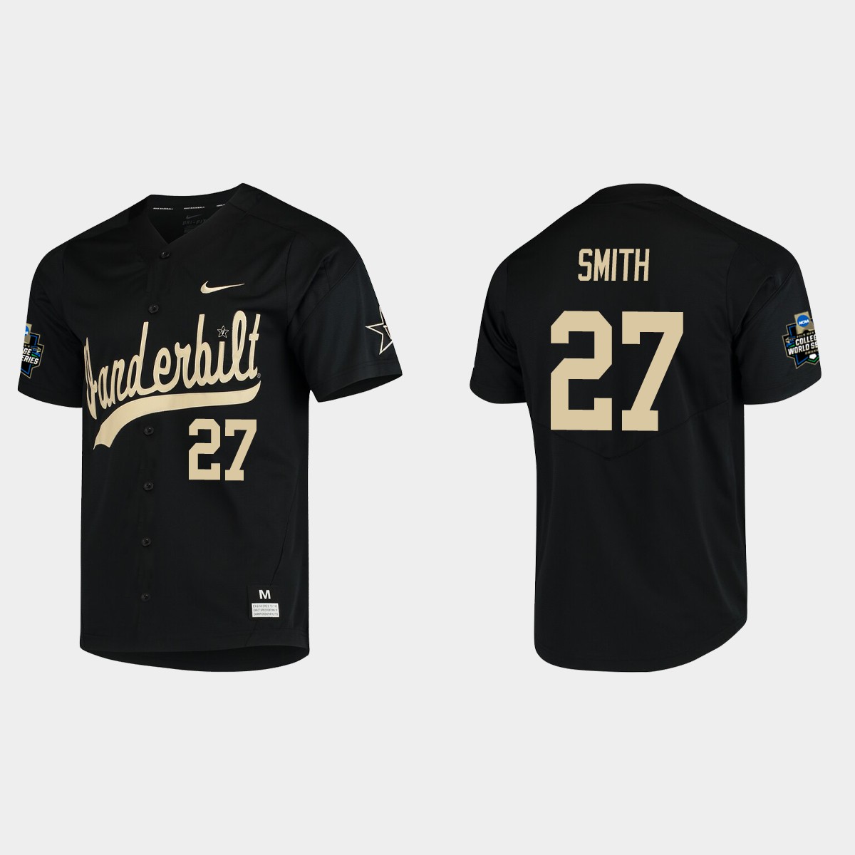 Ethan Smith Vanderbilt Commodores College World Series Jersey - Black