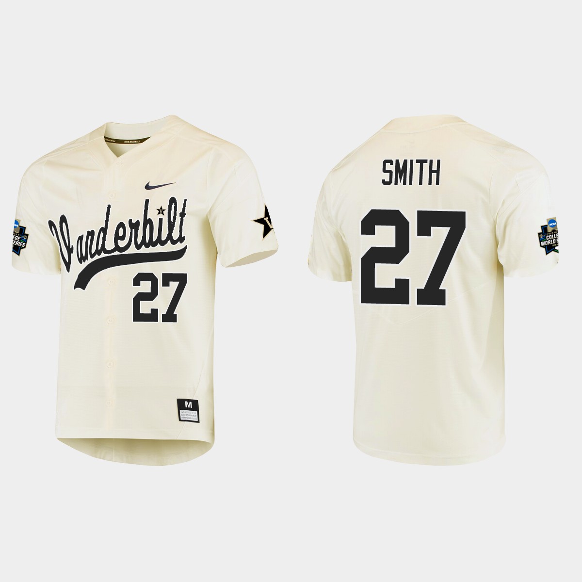 Ethan Smith Vanderbilt Commodores College World Series Jersey - Cream