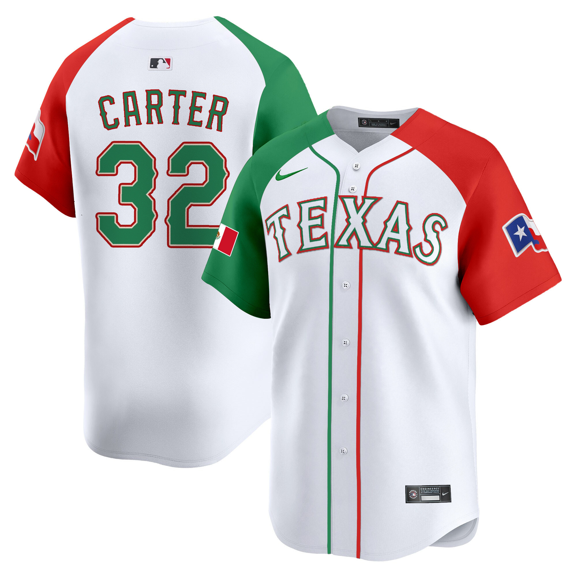 Evan Carter Men's Texas Rangers Mexico Vapor Premier Limited V2 Alternate Jersey - All Stitched