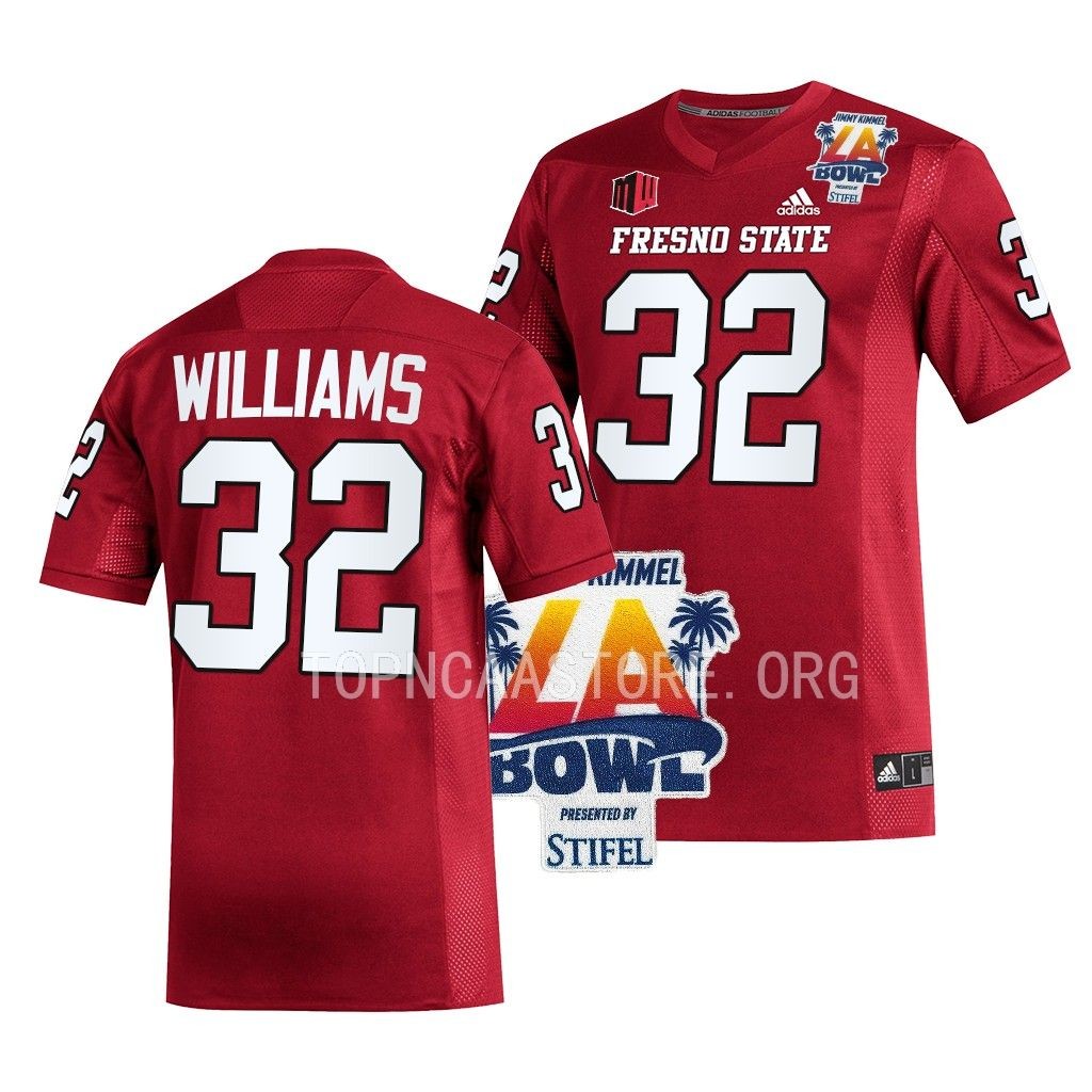 Evan Williams Fresno State Bulldogs 2022 LA Bowl Champions #32 Jersey Men's Red Uniform