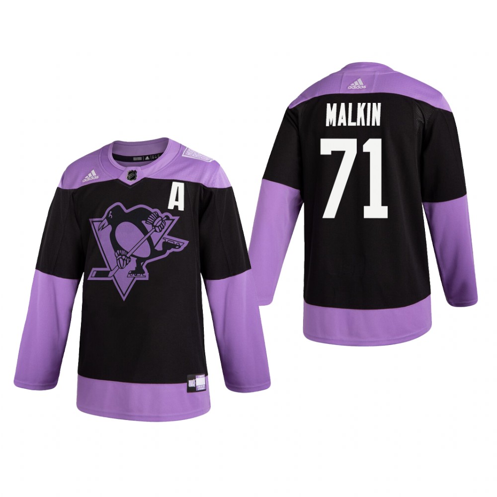 Evgeni Malkin #71 Pittsburgh Penguins 2019  Fights Cancer Black Practice Jersey