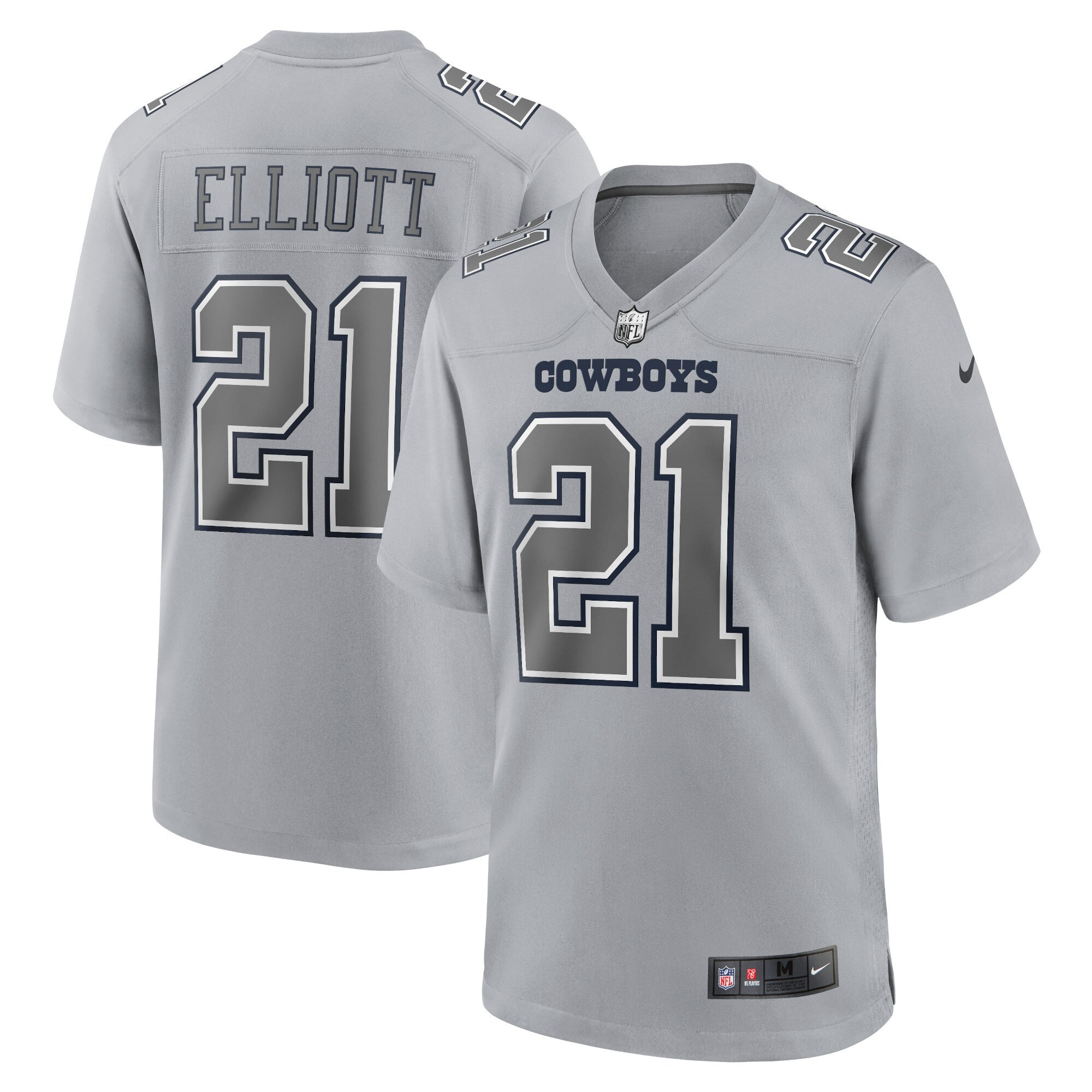 Ezekiel Elliott Dallas Cowboys Atmosphere Fashion Game - Gray Jersey - All Stitched 