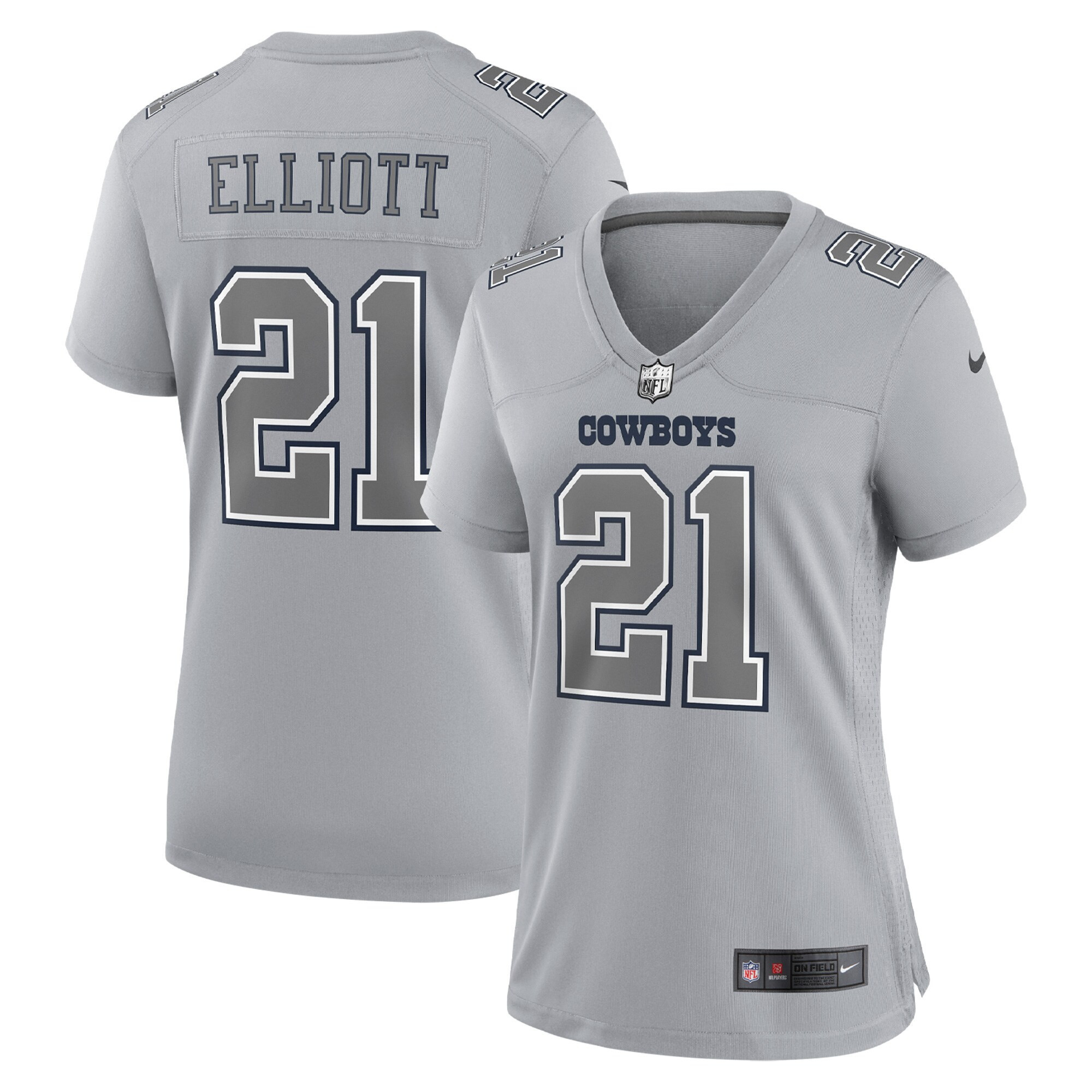 Ezekiel Elliott Dallas Cowboys Atmosphere Fashion Game - Gray Jersey - All Stitched 