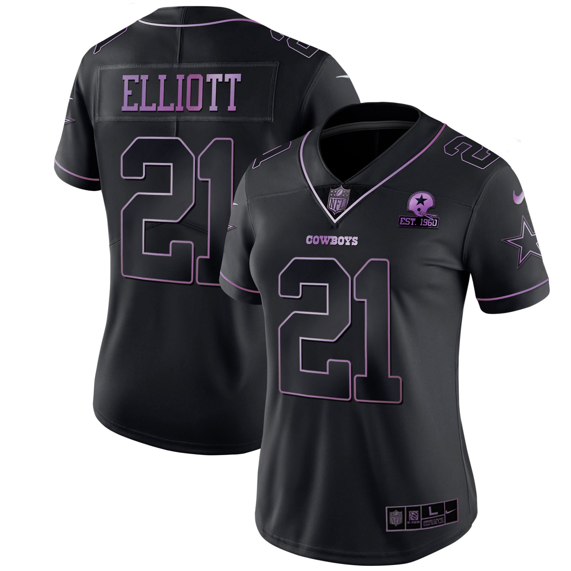 Ezekiel Elliott Dallas Cowboys Deep Purple Vapor Limited Est 1960 Patch Jersey - All Stitched 
