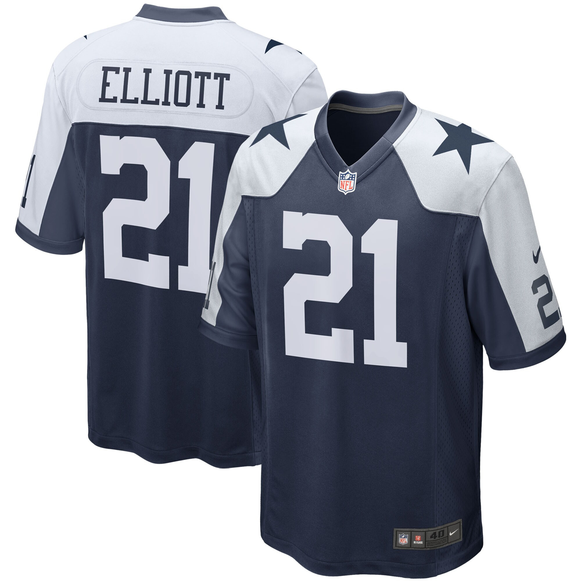 Ezekiel Elliott Dallas Cowboys Throwback Collection Jersey - All Stitched 