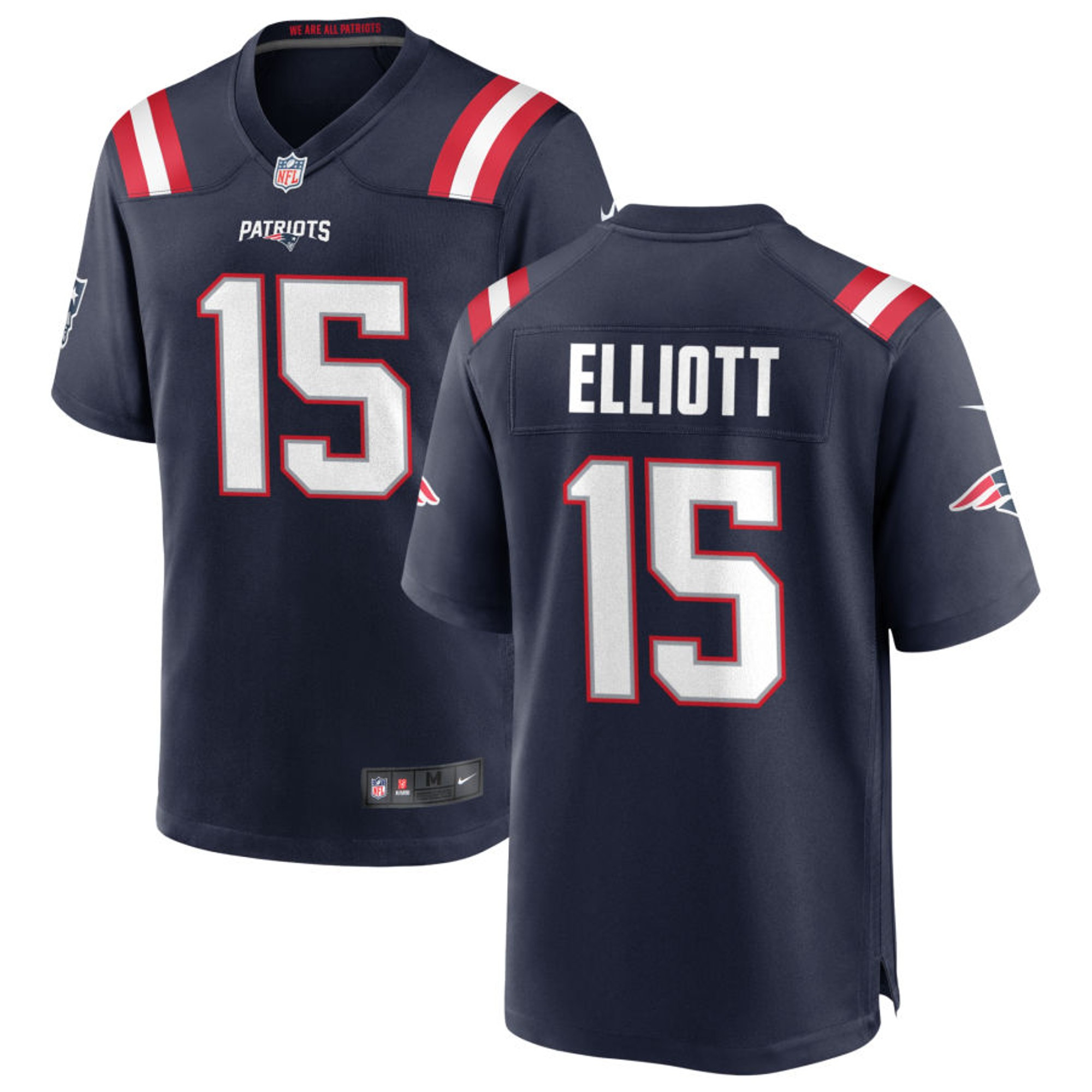 Ezekiel Elliott New England Patriots Navy Jersey - All Stitched 