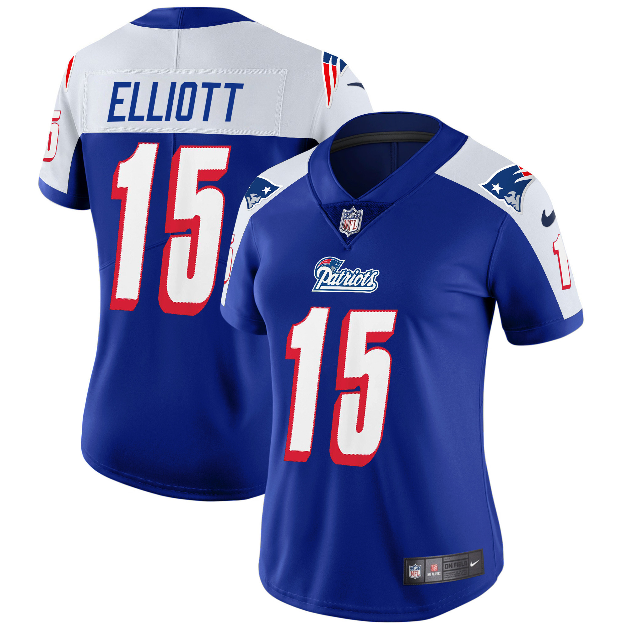Ezekiel Elliott Women's New England Patriots 1996 Throwback Limited Vapor Alternate Jersey - All Stitched 