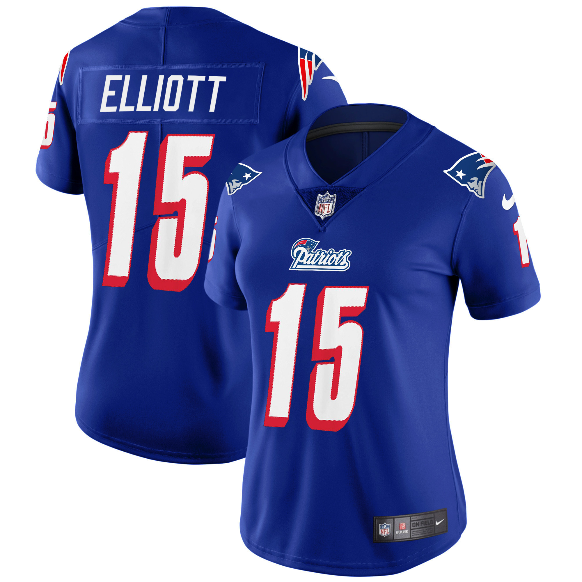 Ezekiel Elliott Women's New England Patriots 1996 Throwback Limited Vapor Royal Jersey - All Stitched 