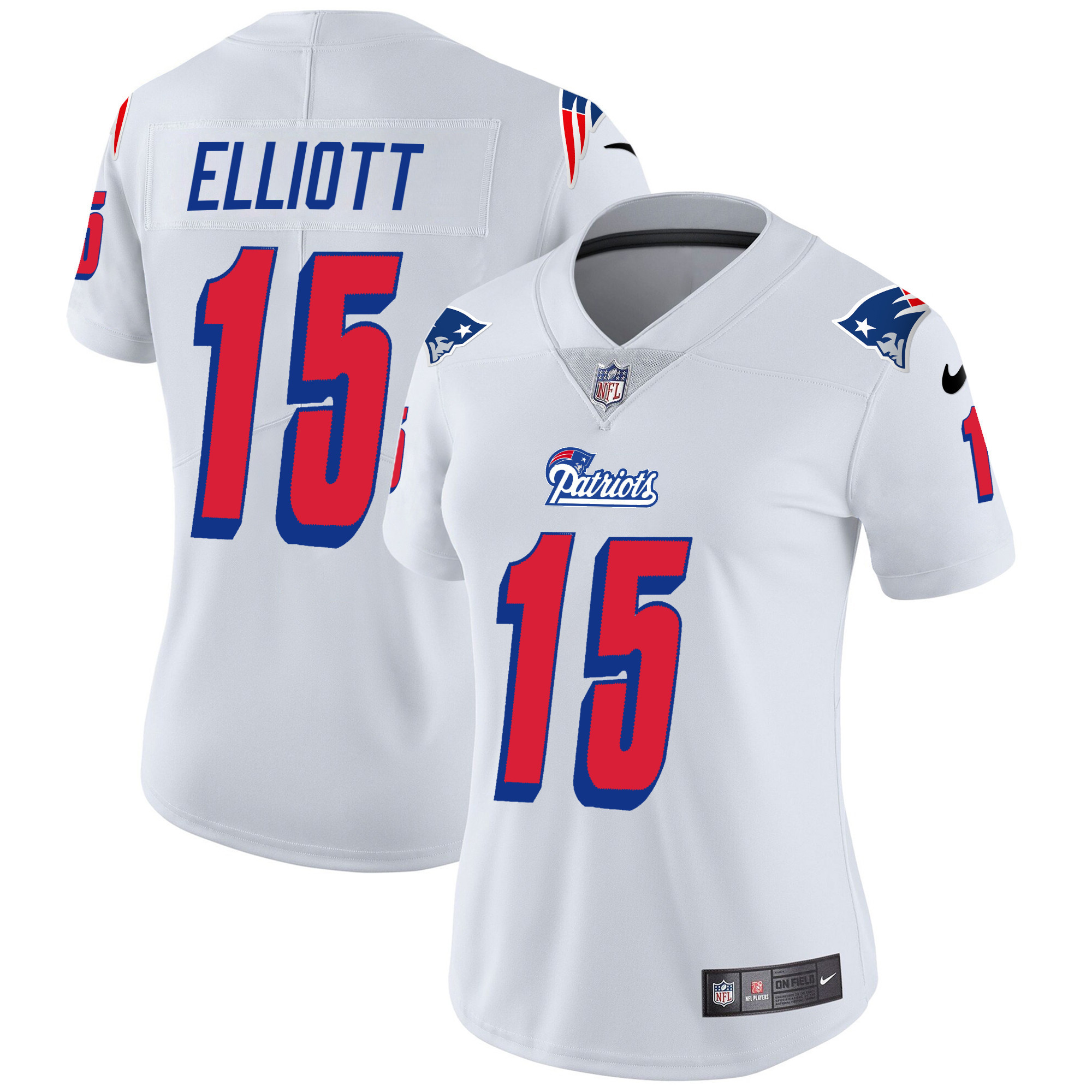 Ezekiel Elliott Women's New England Patriots 1996 Throwback Limited Vapor White Jersey - All Stitched 