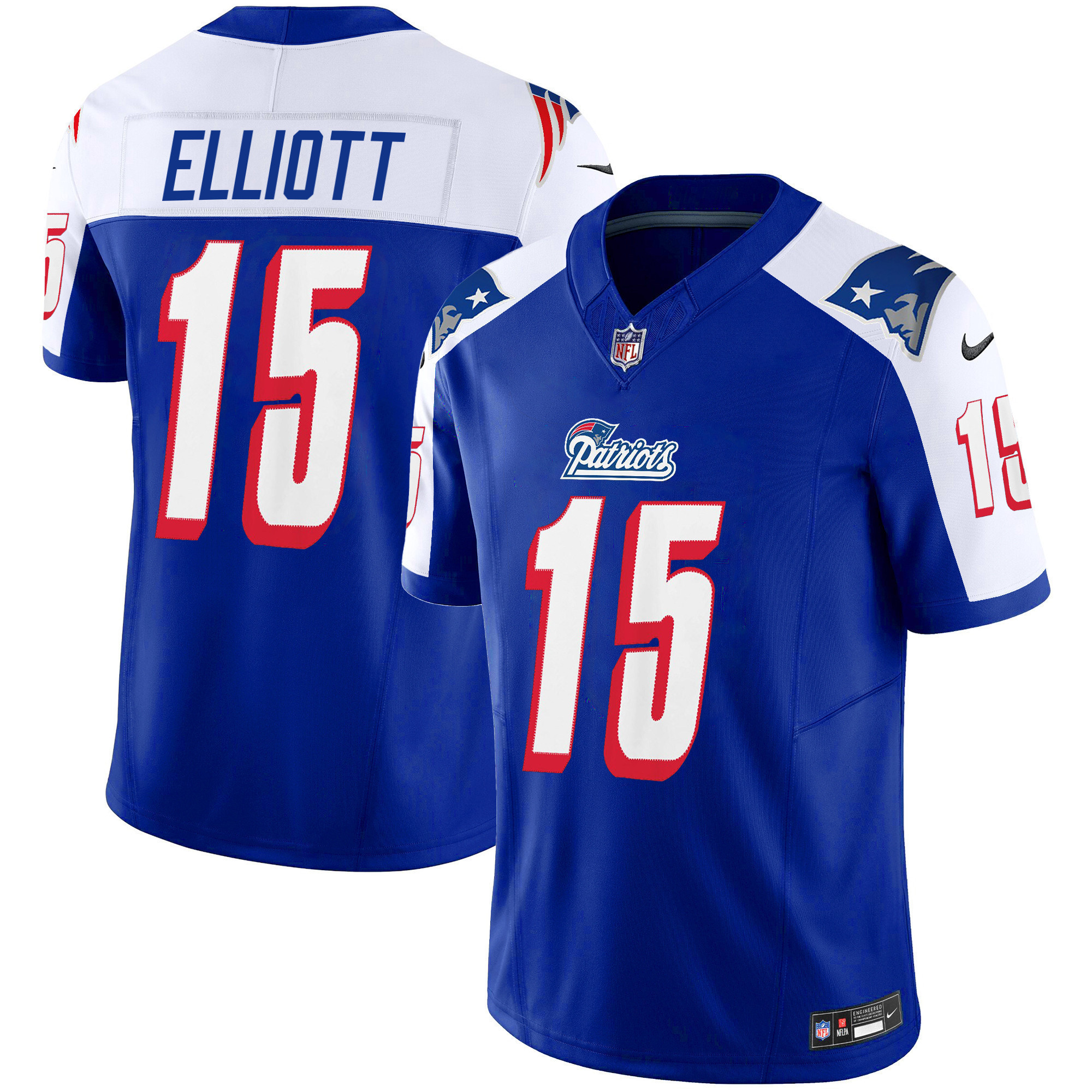 Ezekiel Elliott Youth's New England Patriots 1996 Throwback Limited Vapor Alternate Jersey - All Stitched 