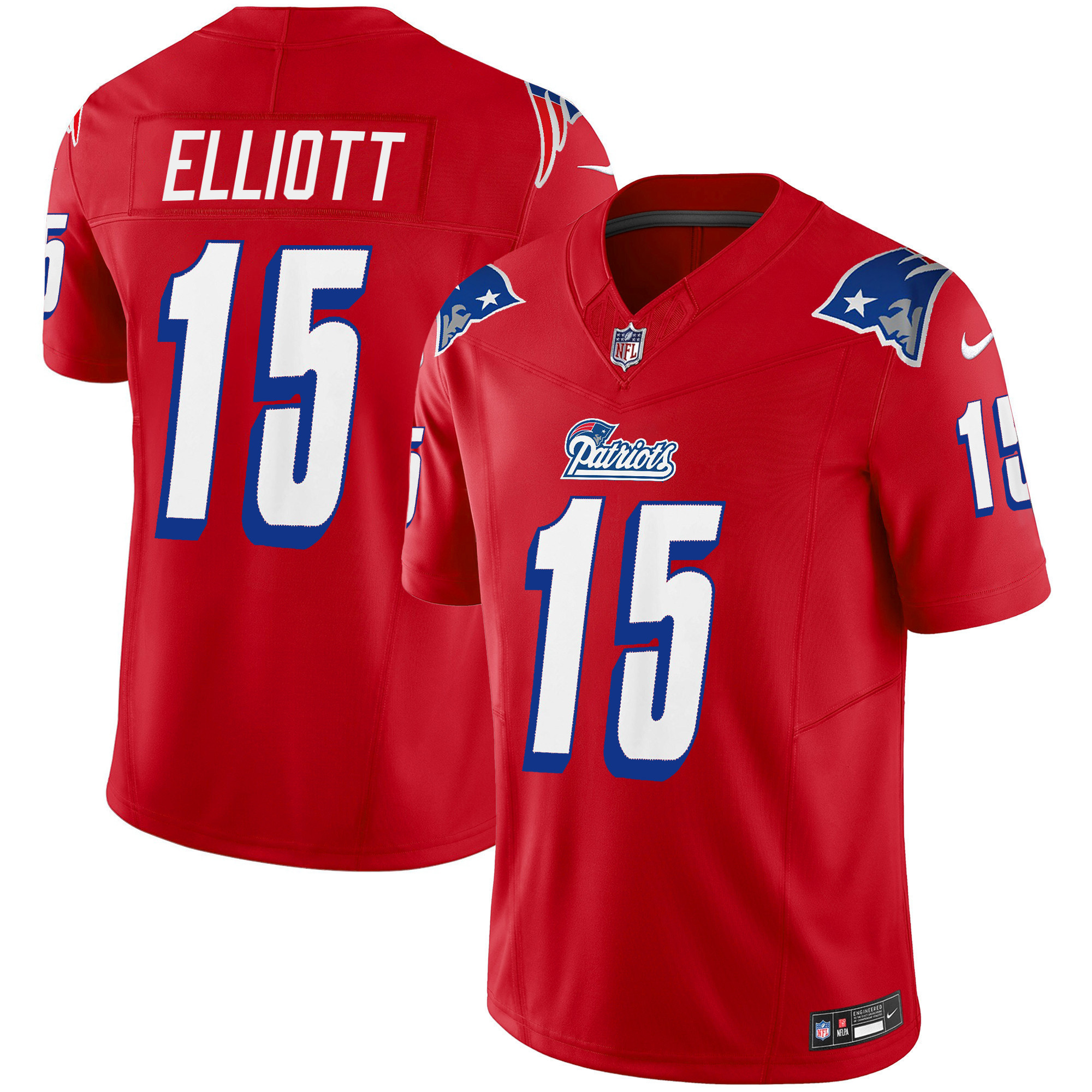 Ezekiel Elliott Youth's New England Patriots 1996 Throwback Limited Vapor Red Jersey - All Stitched 