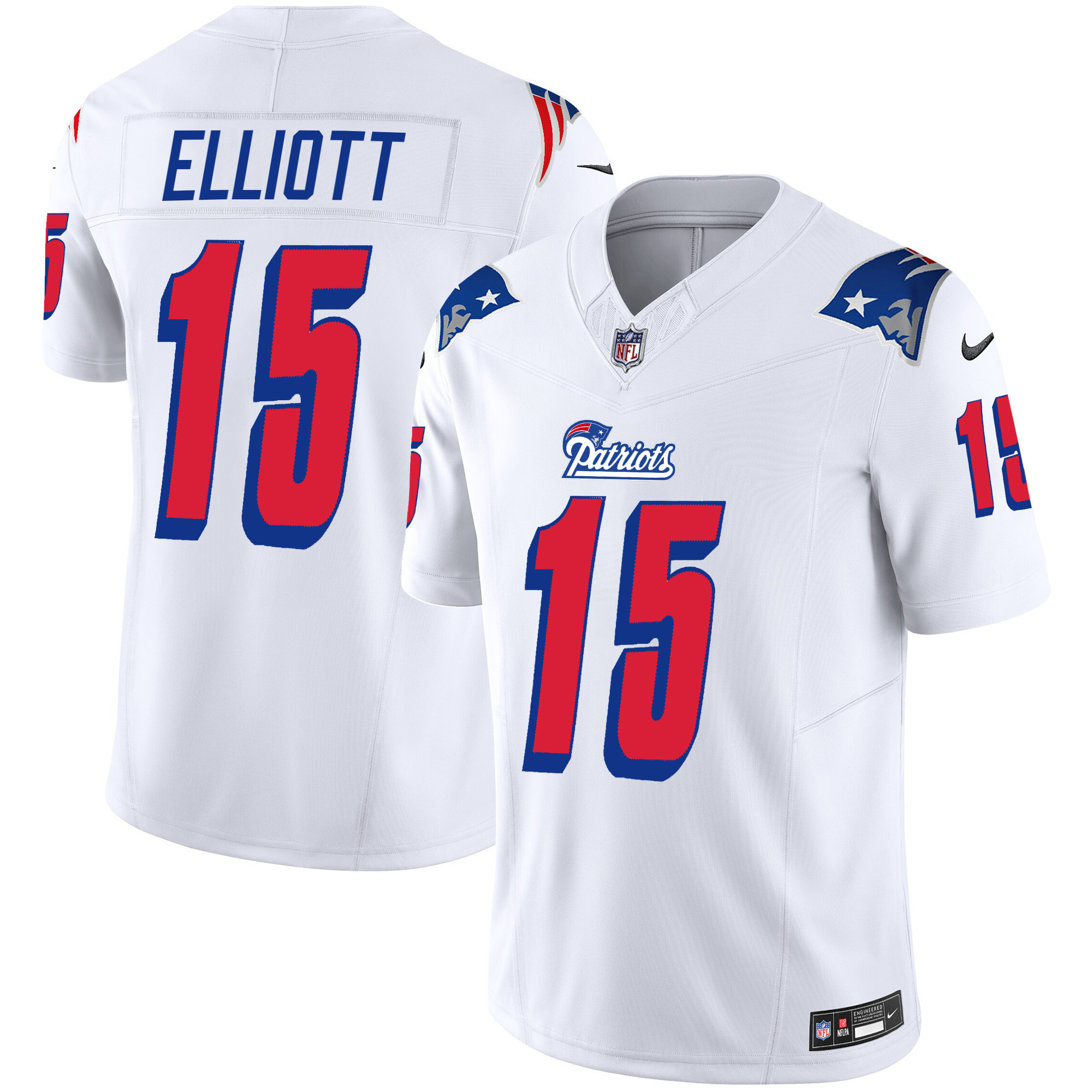 Ezekiel Elliott Youth's New England Patriots 1996 Throwback Limited Vapor White Jersey - All Stitched 
