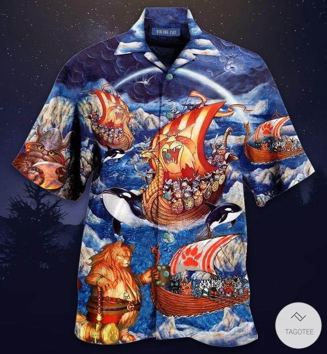 Fa-La-La Valhalla-La Viking Cats Hawaiian Shirt