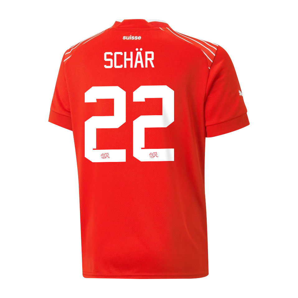 Fabian Schar 22 Switzerland National Team FIFA World Cup Qatar 2022 Patch – Home Men Soccer Jersey