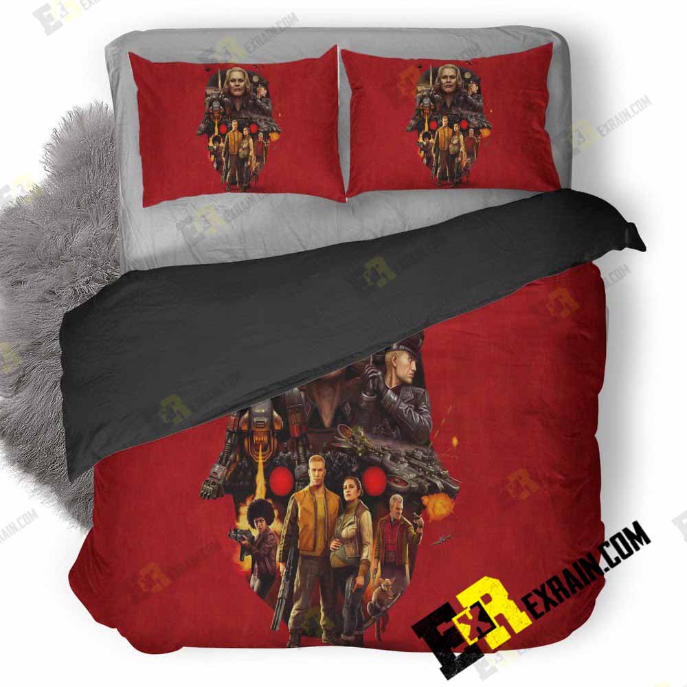 Face Of Death Wolfenstein Ii The New Colossus Ax 3D Customized Duvet Cover Bedding Set