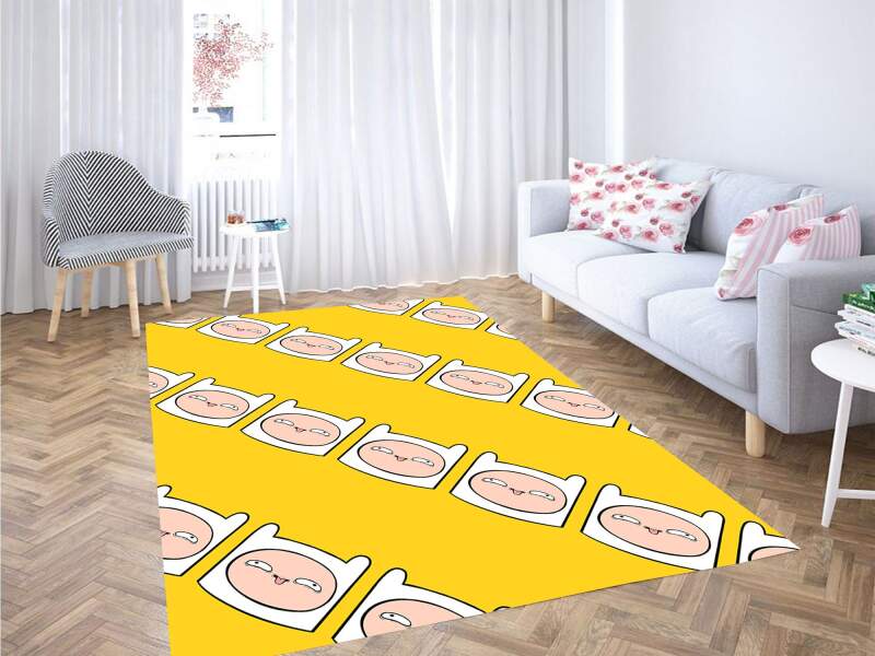 Face Of Finn Pattern Adventure Time Carpet Rectangle Rug