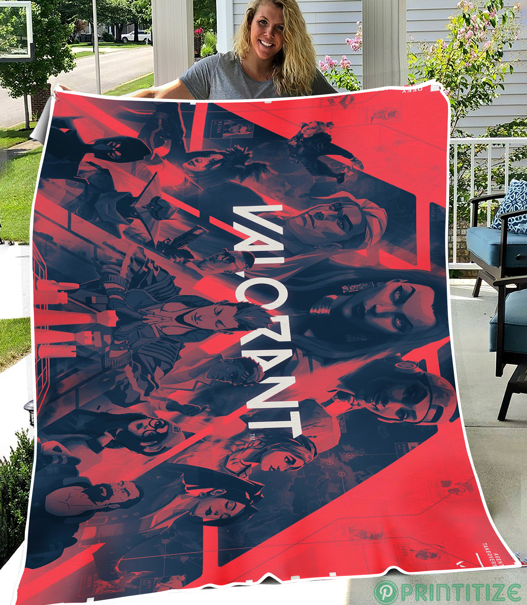 Fade Valorant Fleece Blanket