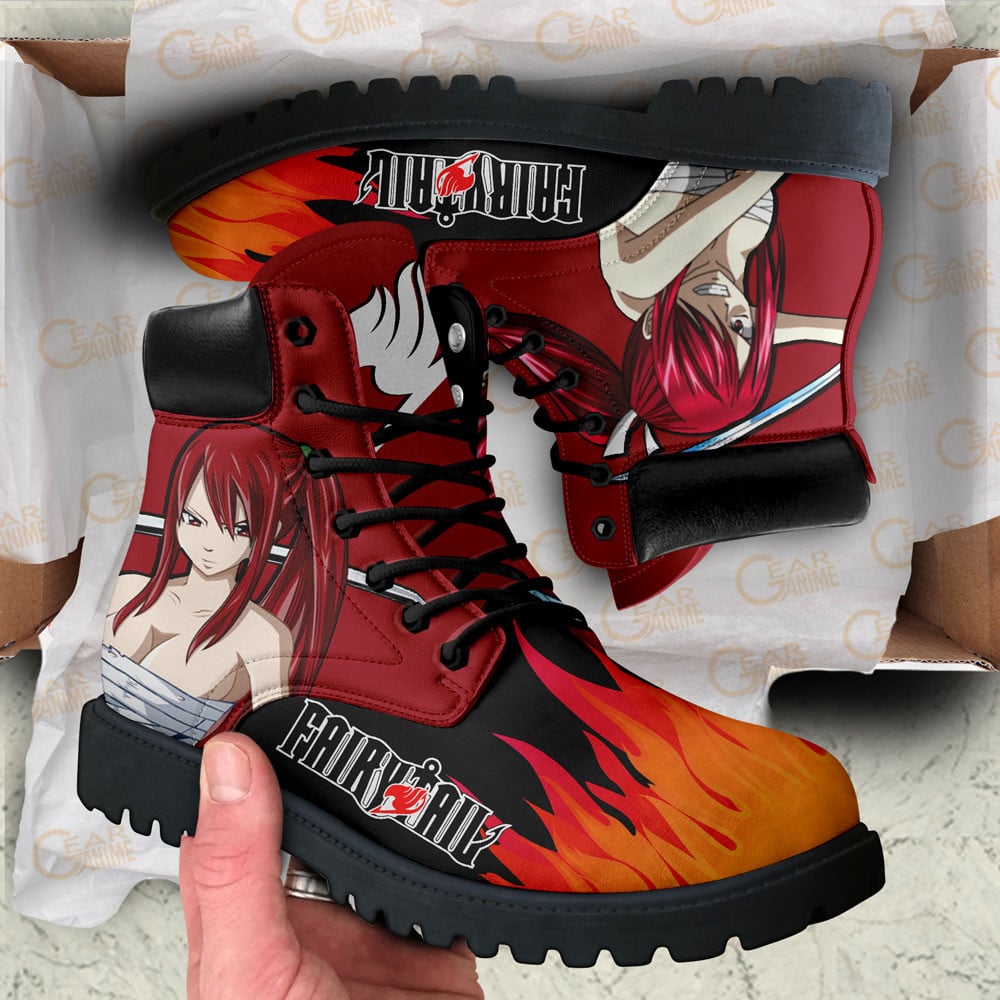 Fairy Tail Erza Scarlet Boots Custom Anime Shoes
