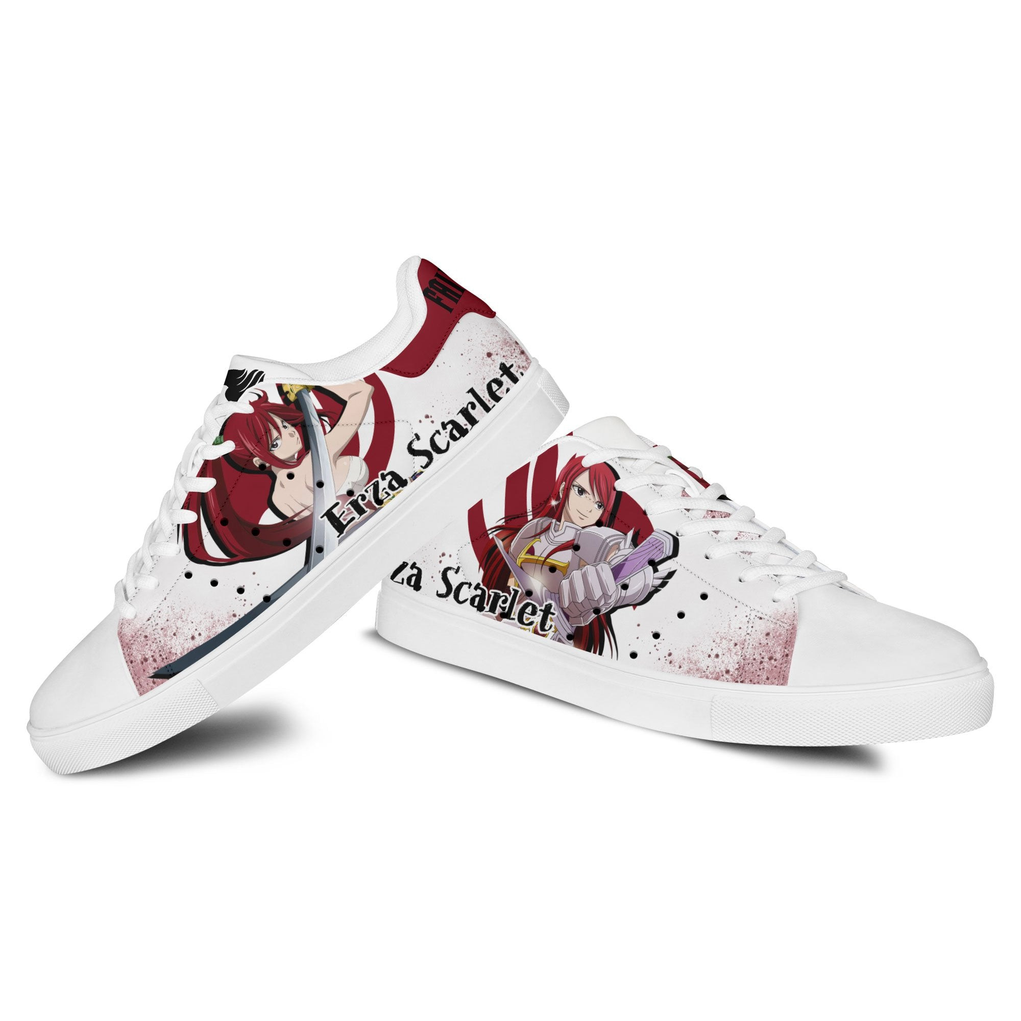Fairy Tail Erza Scarlet Skate Sneakers Custom Anime Shoes