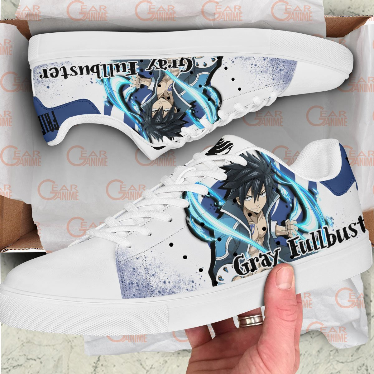 Fairy Tail Gray Fullbuster Skate Sneakers Custom Anime Shoes